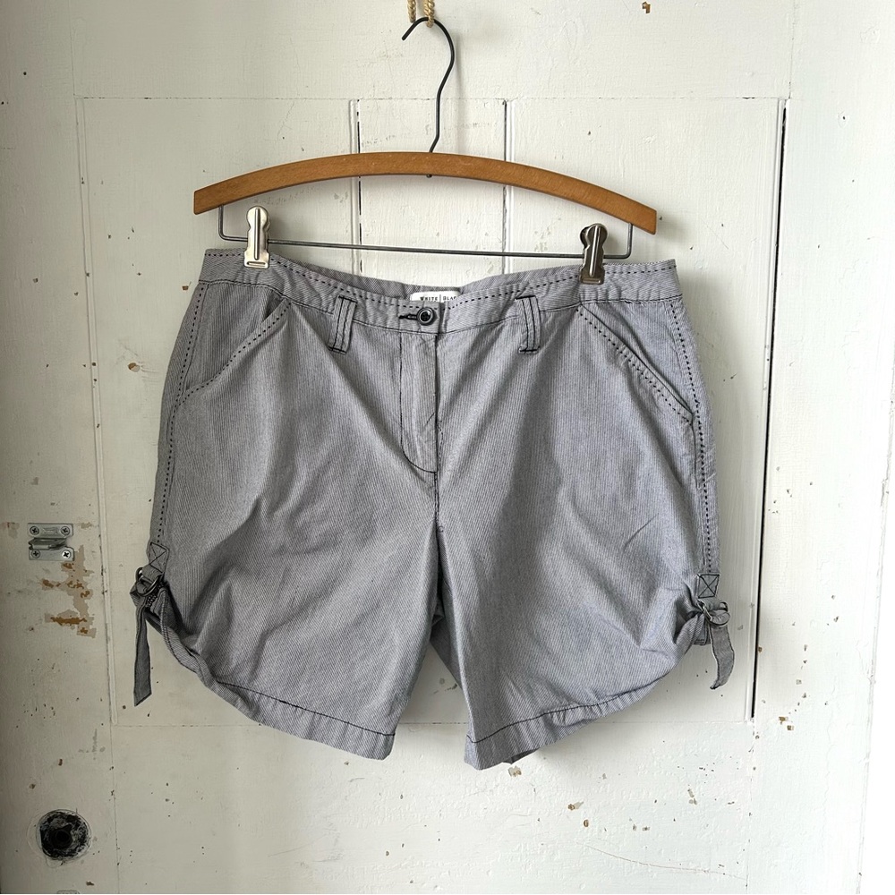 White House Black Market Pinstripe Cinch Sided Shorts
